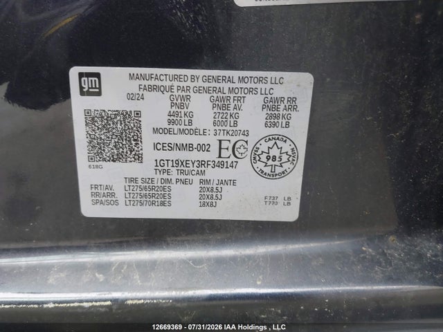 Продажа на аукционе авто 2024 Gmc Sierra K2500 Denali Ultimate, vin: 1GT19XEY3RF349147, номер лота: 12669369
