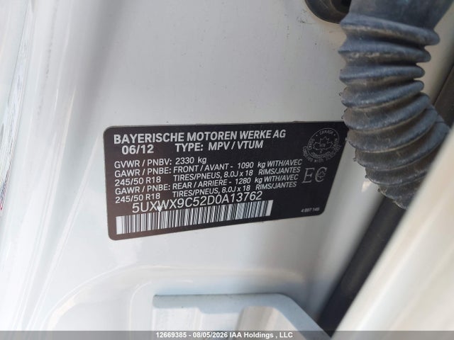 Продаж на аукціоні авто 2013 Bmw X3 Xdrive28i, vin: 5UXWX9C52D0A13762, номер лоту: 12669385
