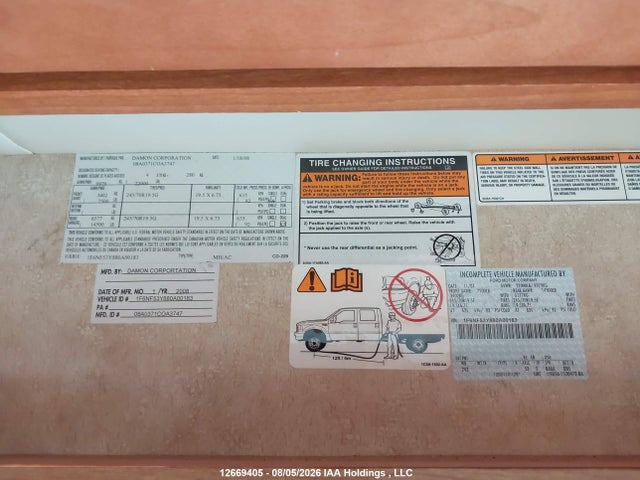 Продажа на аукционе авто 2008 Ford F530 Super Duty, vin: 1F6NF53Y880A00183, номер лота: 12669405