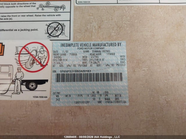 Aukcja sprzedaży 2008 Ford F530 Super Duty, vin: 1F6NF53Y880A00183, numer aukcji: 12669405