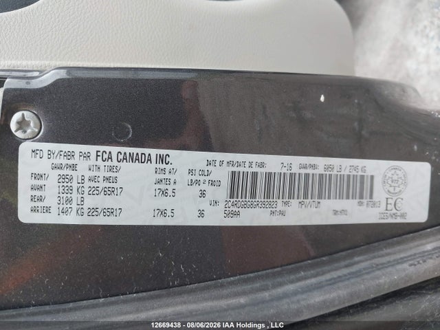 2C4RDGBG8GR392823 Dodge Grand Caravan Se