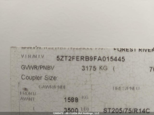 Coachmen Freedom 2015 5ZT2FERB9FA015445 Image 13