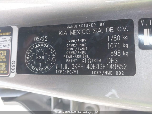 KIA K4 Lx/lxs 2025 3KPFT4DE3SE149852 Image 9