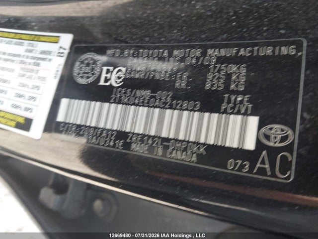 2010 Toyota Matrix მანქანა იყიდება აუქციონზე, vin: 2T1KU4EE0AC212803, აუქციონის ნომერი: 12669480