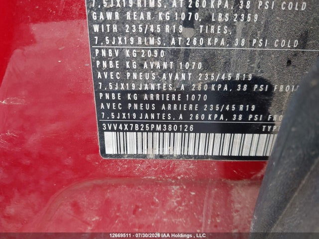 Продажа на аукционе авто 2023 Volkswagen Taos Highline, vin: 3VV4X7B25PM380126, номер лота: 12669511