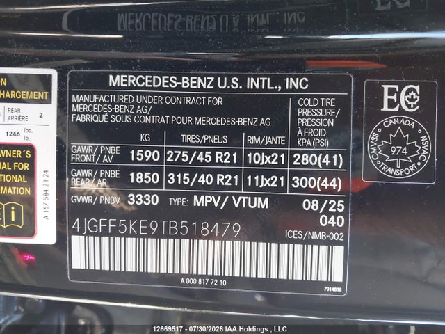 Продаж на аукціоні авто 2026 Mercedes-benz Gls 450 4matic, vin: 4JGFF5KE9TB518479, номер лоту: 12669517