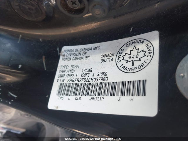 2HGFB2F52EH037980 Honda Civic