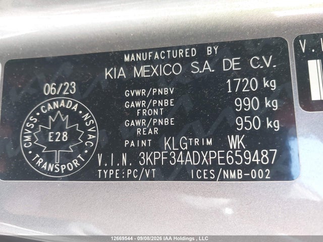 Aukcja sprzedaży 2023 Kia Forte Ex/ex Premium/ex+/gt-line, vin: 3KPF34ADXPE659487, numer aukcji: 12669544