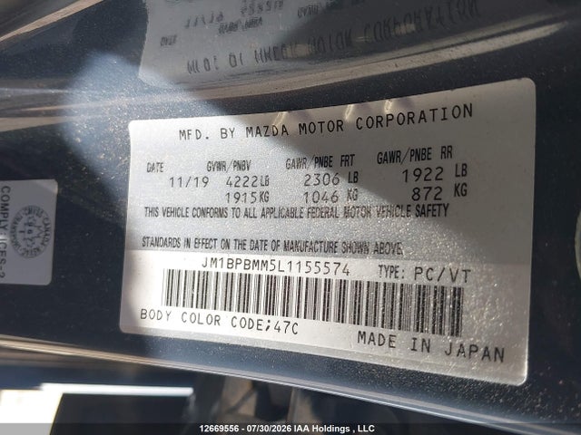 Mazda Mazda3 Gt 2020 JM1BPBMM5L1155574 Image 9