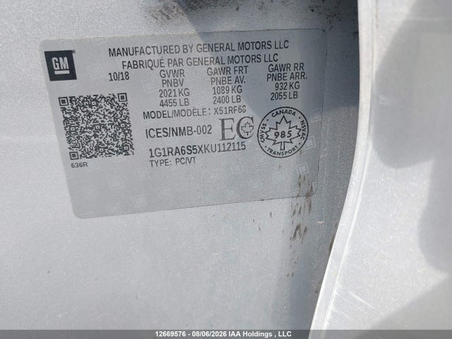 Chevrolet Volt 2019 1G1RA6S5XKU112115 Image 9