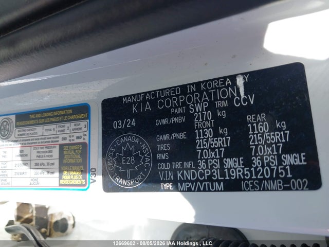 KNDCP3L19R5120751 KIA NIRO EV