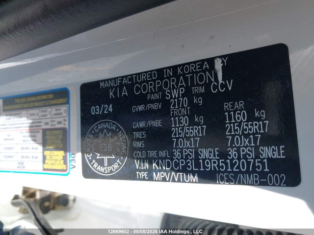 KNDCP3L19R5120751 KIA NIRO EV