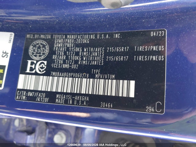 Aukcja sprzedaży 2023 Toyota Corolla Cross Le, vin: 7MUBAABG9PV060278, numer aukcji: 12669639