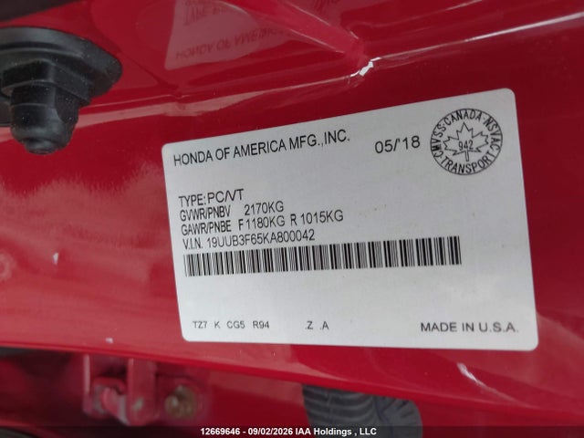 Acura Tlx Technology/a-spec 2019 19UUB3F65KA800042 Image 19