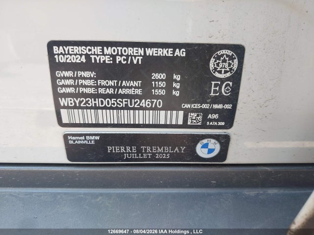 WBY23HD05SFU24670 BMW I4 Edrive40 Gran Coupe