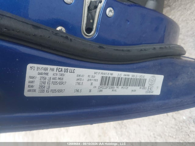 Продажа на аукционе авто 2015 Dodge Journey Sxt/limited, vin: 3C4PDCCG9FT629054, номер лота: 12669684