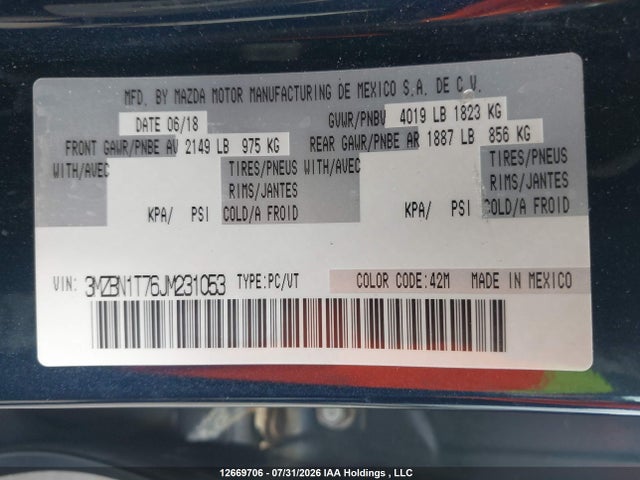 Mazda 3 2018 3MZBN1T76JM231053 Image 19