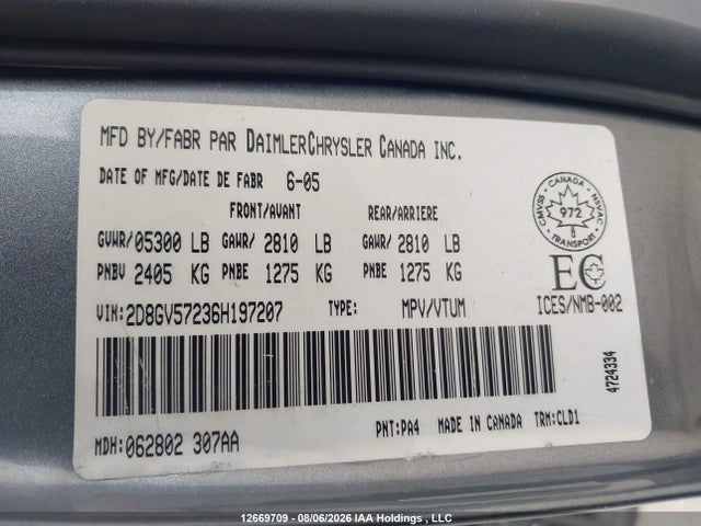 Продажа на аукционе авто 2006 Dodge Magnum Rt, vin: 2D8GV57236H197207, номер лота: 12669709