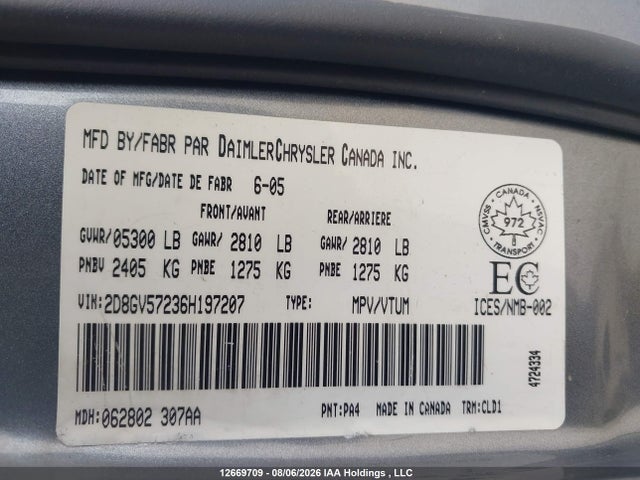 Продажа на аукционе авто 2006 Dodge Magnum Rt, vin: 2D8GV57236H197207, номер лота: 12669709