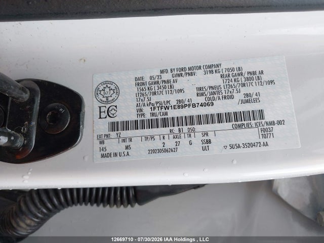 Ford F150 Supercrew 2023 1FTFW1E89PFB74069 Image 9