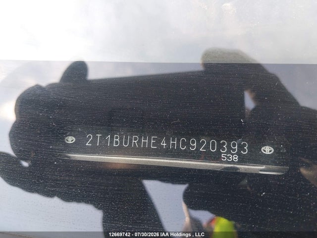 2T1BURHE4HC920393 Toyota Corolla L/le/xle/se/xse