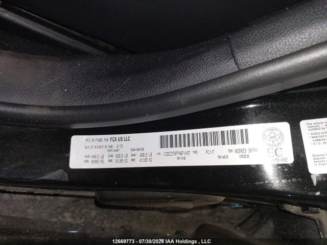 Продаж на аукціоні авто 2015 Chrysler 200, vin: 1C3CCCFB7FN671437, номер лоту: 12669773