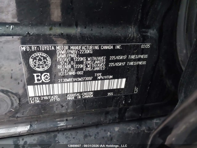 Toyota RAV4 HYBRID 2025 2T3BWRFV4SW273097 Image 9