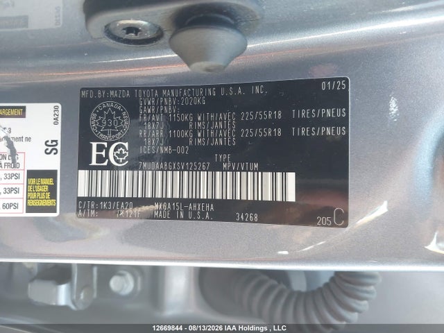 Aukcja sprzedaży 2025 Toyota Corolla Cross, vin: 7MUDAABGXSV125267, numer aukcji: 12669844