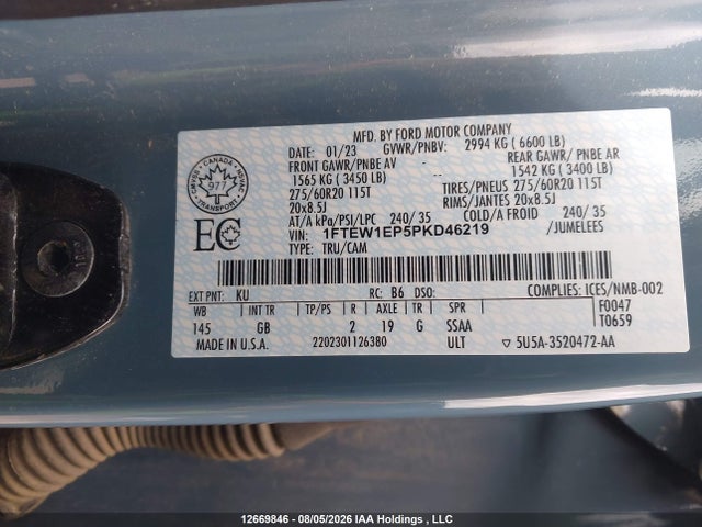 Ford F-150 Xl 2023 1FTEW1EP5PKD46219 Image 9