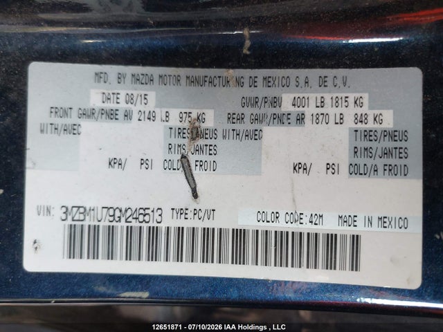 3MZBM1U79GM246513 Mazda Mazda3 G/gx