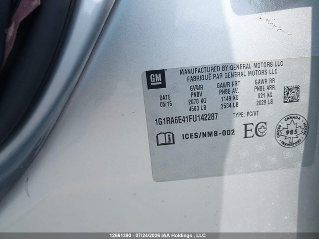1G1RA6E41FU142287 Chevrolet Volt