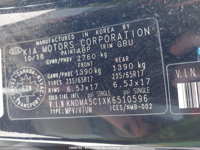 KIA Sedona L 2019 KNDMA5C1XK6510596 Image 9