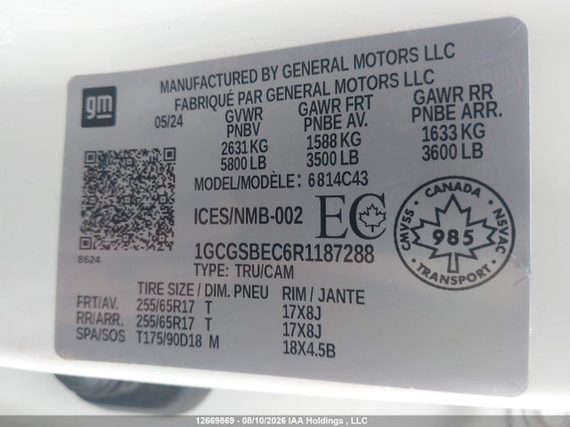 Chevrolet Colorado 2024 1GCGSBEC6R1187288 Image 9