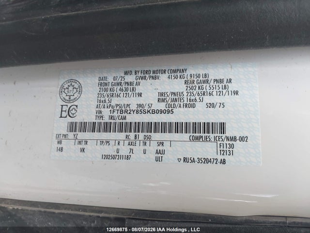 Ford Transit T-250 2025 1FTBR2Y85SKB09095 Image 9