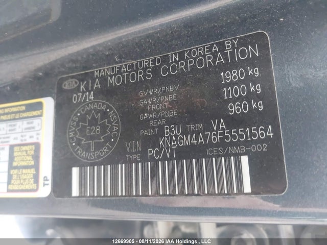 KIA Optima Lx 2015 KNAGM4A76F5551564 Image 9