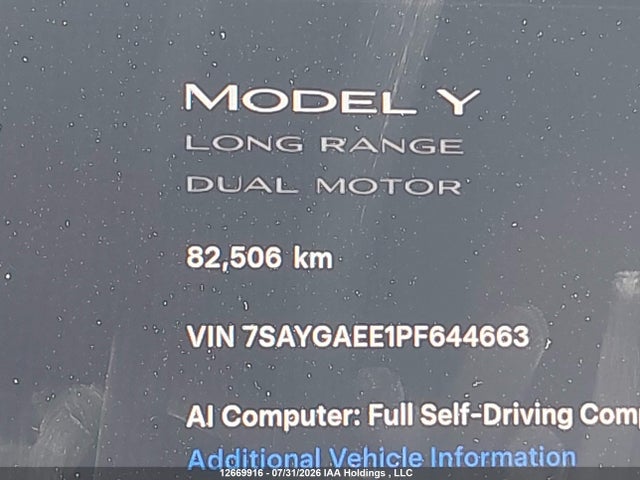 Tesla Model Y 2023 7SAYGAEE1PF644663 Image 16