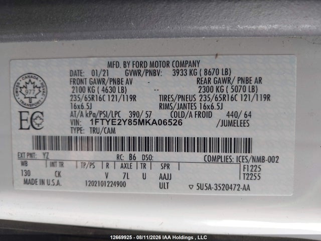 Ford Transit-150 Cargo 2021 1FTYE2Y85MKA06526 Image 18