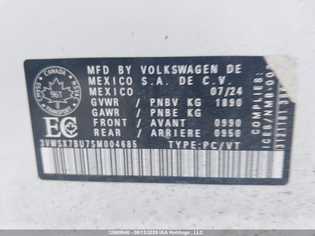 3VWSX7BU7SM004685 Volkswagen Jetta Comfortline