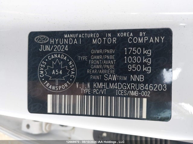 Продажа на аукционе авто 2024 Hyundai Elantra Preferred W/tech Package, vin: KMHLM4DGXRU846203, номер лота: 12669970