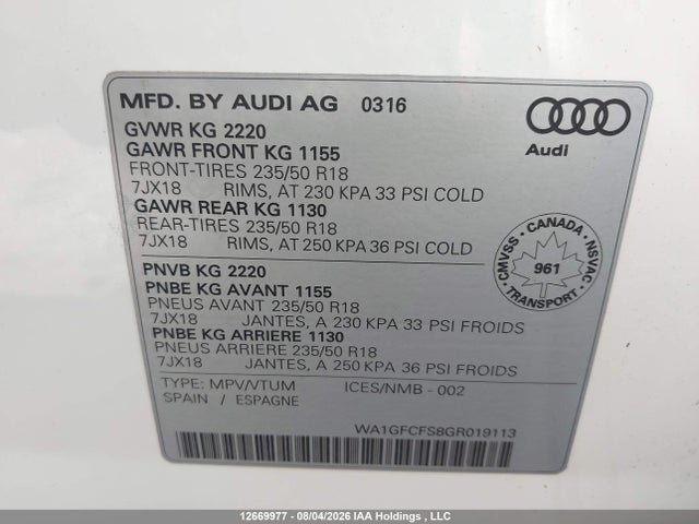 Audi Q3 2.0t Technik 2016 WA1GFCFS8GR019113 Image 19