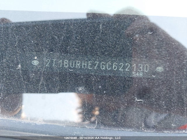 2T1BURHE7GC622130 Toyota COROLLA LE