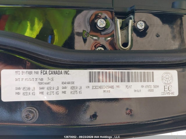 2016 Chrysler 300 მანქანა იყიდება აუქციონზე, vin: 2C3CCABG6GH294485, აუქციონის ნომერი: 12670052