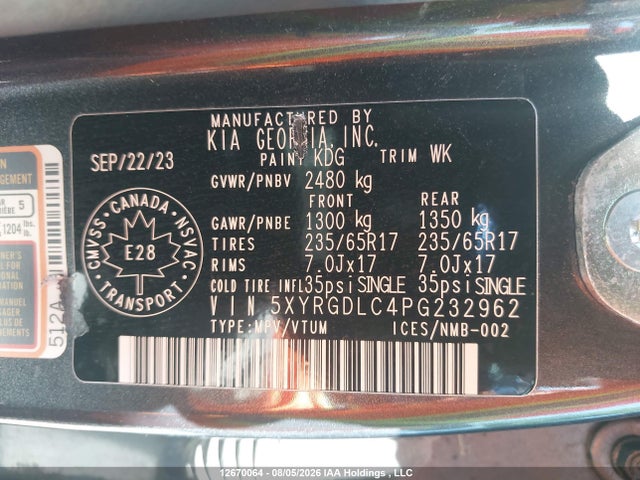 KIA Sorento 2023 5XYRGDLC4PG232962 Image 9