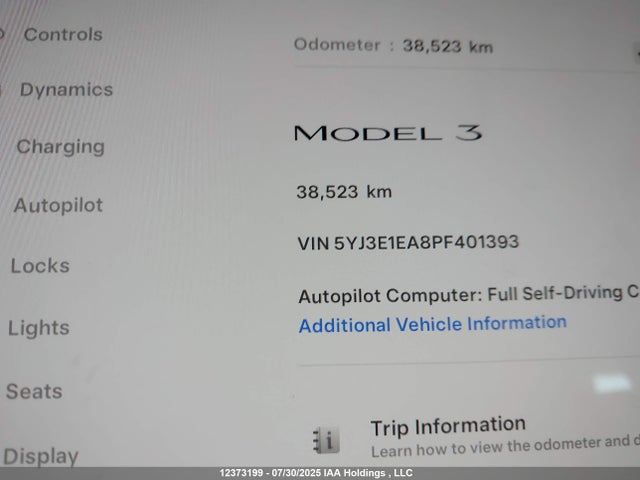 Продажа на аукционе авто 2023 Tesla Model 3 Rwd, vin: 5YJ3E1EA8PF401393, номер лота: 12373199