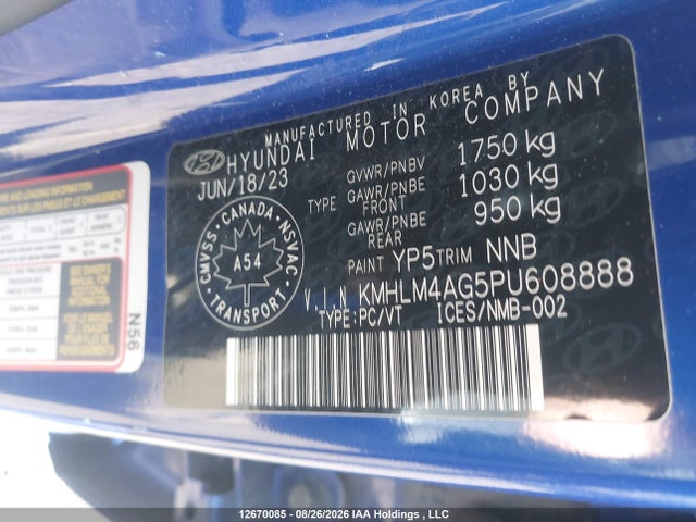 2023 Hyundai Elantra Preferred Ivt With Tech Package მანქანა იყიდება აუქციონზე, vin: KMHLM4AG5PU608888, აუქციონის ნომერი: 12670085