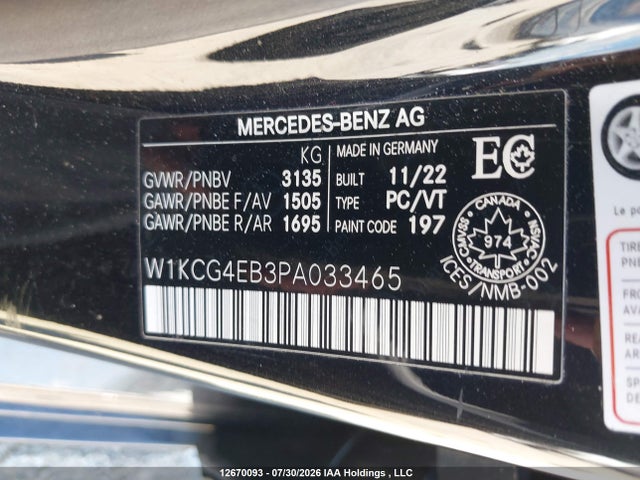 Auction sale of the 2023 Mercedes-benz Eqs 580 4matic, vin: W1KCG4EB3PA033465, lot number: 12670093
