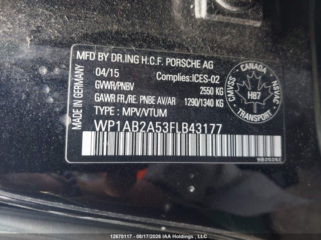 WP1AB2A53FLB43177 Porsche Macan