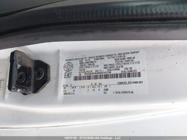 1FDXE4FN4RDD15136 Ford Econoline E450 Super Duty Cutaway Van