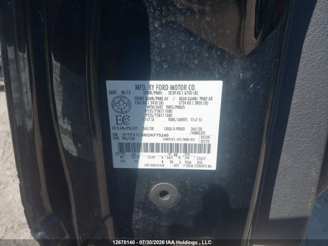 Aukcja sprzedaży 2013 Ford F-150 Xl, vin: 1FTEX1CM6DKF75249, numer aukcji: 12670140