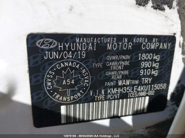 KMHH35LE4KU115058 Hyundai ELANTRA GT